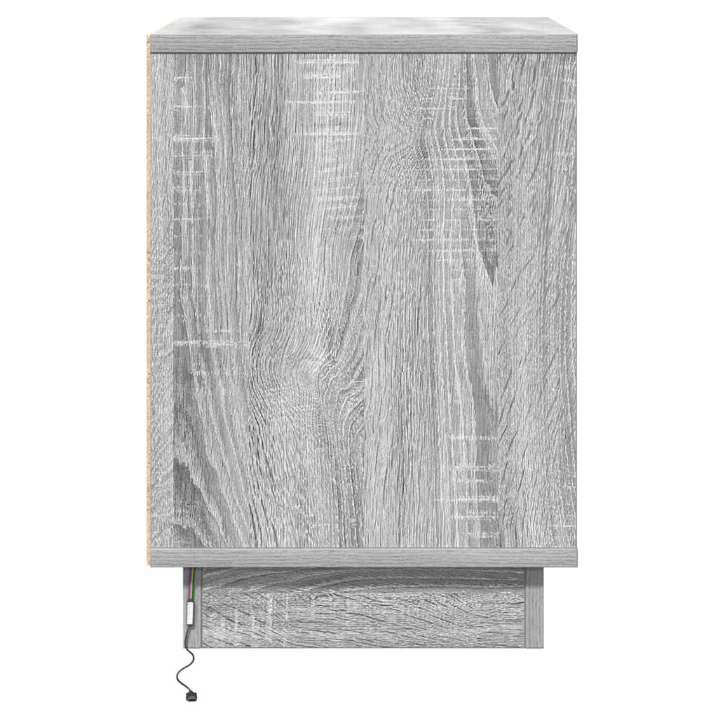 Bedside Cabinet 2 pcs Grey 39 x 34.5 x 50 cm Engineered wood