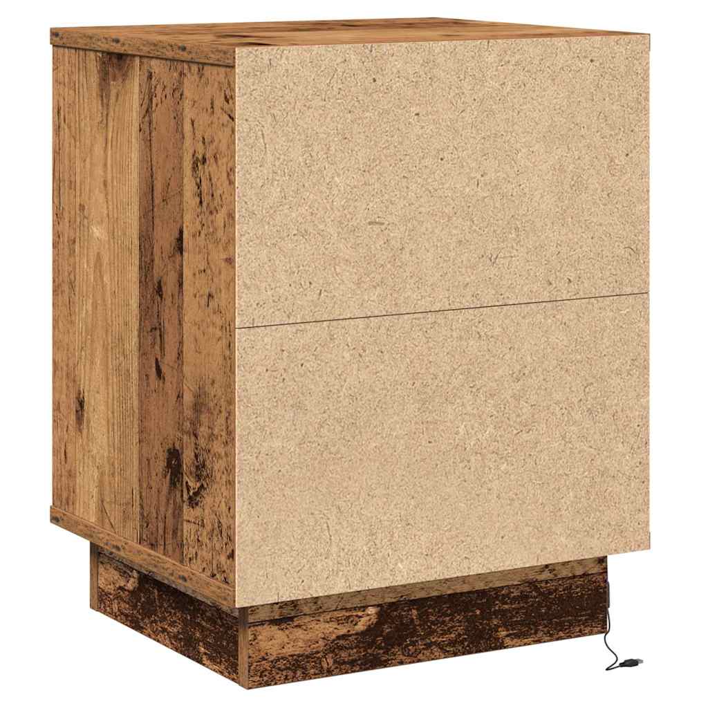 Bedside Cabinet with Drawer 2 pcs Old Wood 39 x 34.5 x 50 cm