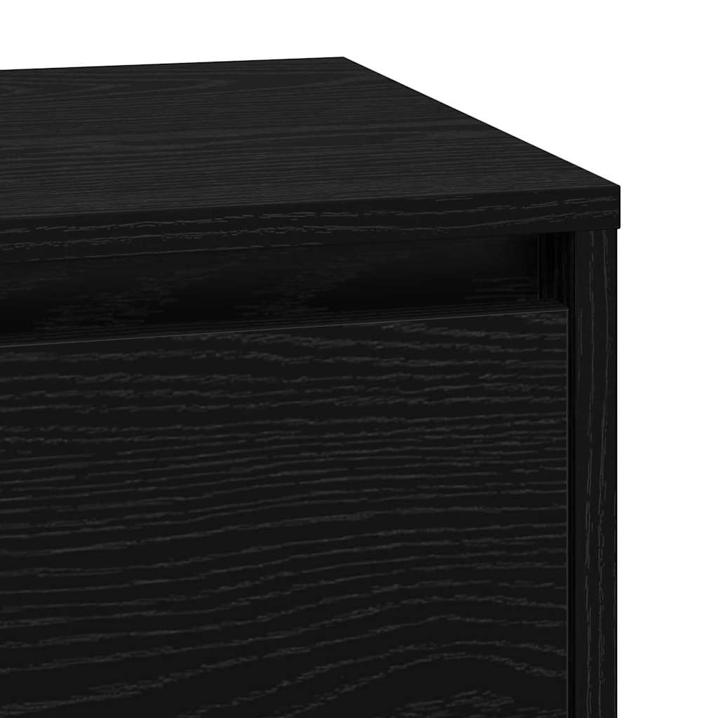 Bedside Cabinet Black Oak 39 x 34.5 x 65 cm Engineered wood