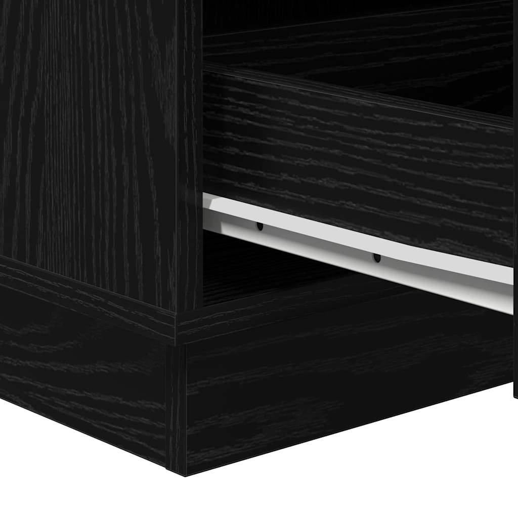 Bedside Cabinet Black Oak 39 x 34.5 x 65 cm Engineered wood