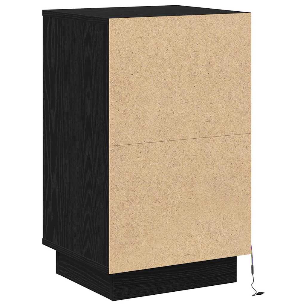 Bedside Cabinet Black Oak 39 x 34.5 x 65 cm Engineered wood