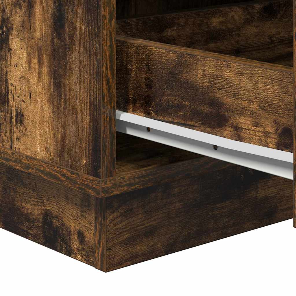 Bedside Cabinet Smoked Oak 39 x 34.5 x 65 cm Engineered wood