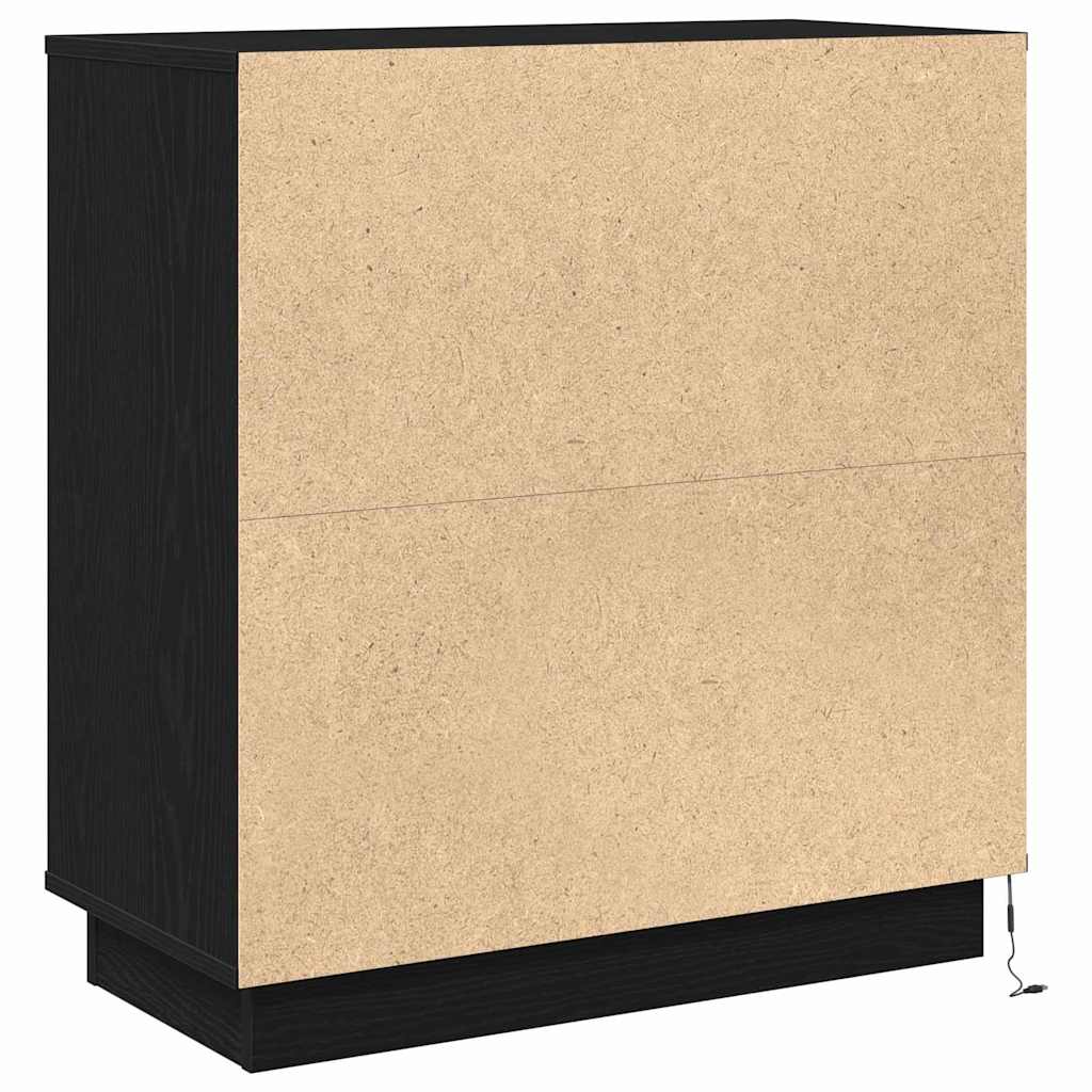 Bedside Cabinet Black Oak 71 x 34.5 x 75 cm Engineered wood