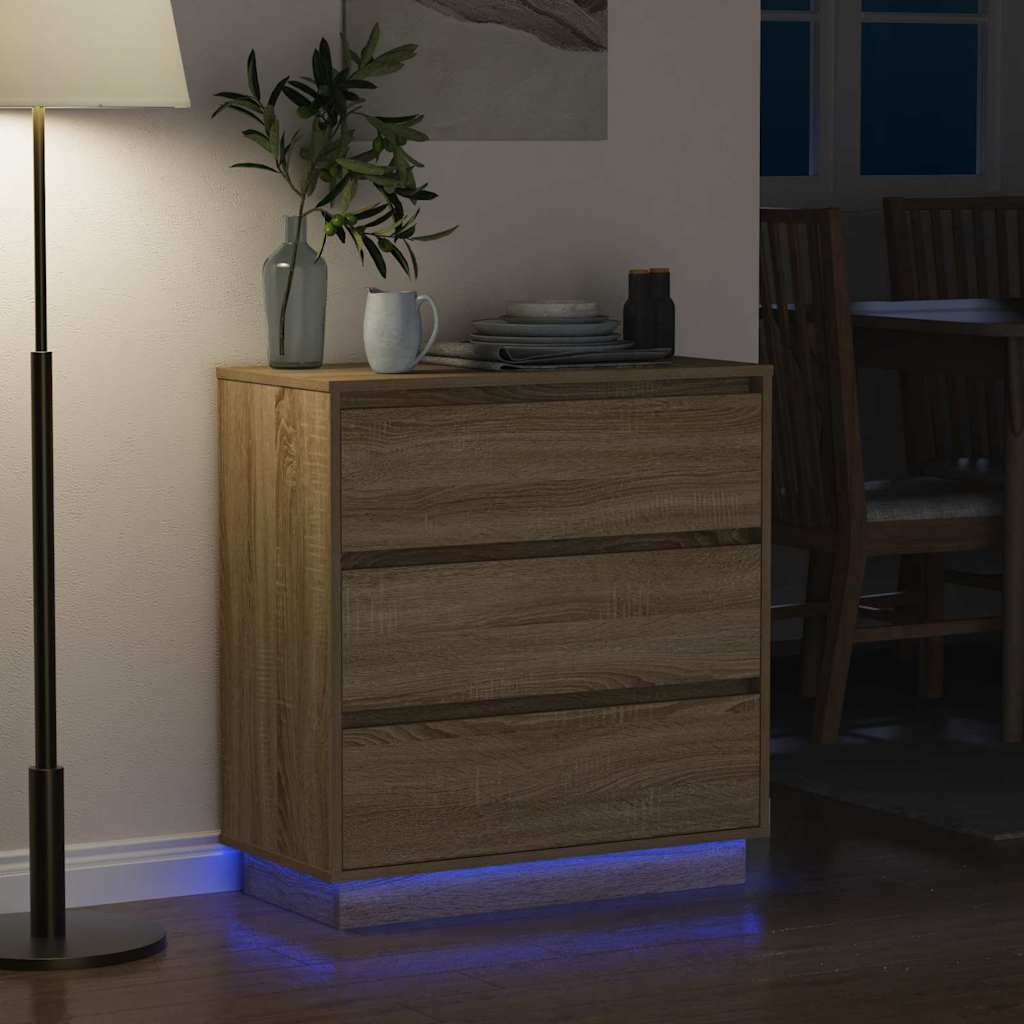 Bedside Cabinet Sonoma Oak 71 x 34.5 x 75 cm Engineered wood