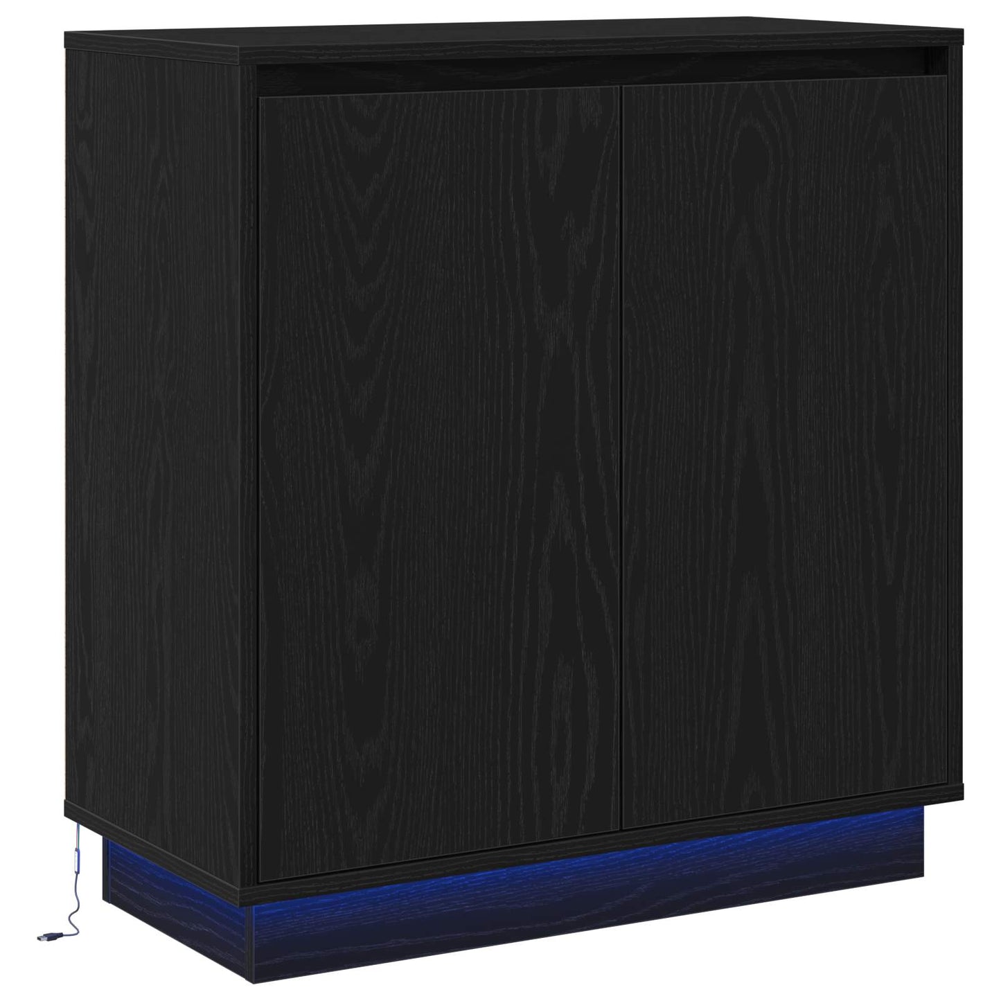 LED Sideboard Black Oak 71 x 34.5 x 75 cm Engineered Wood