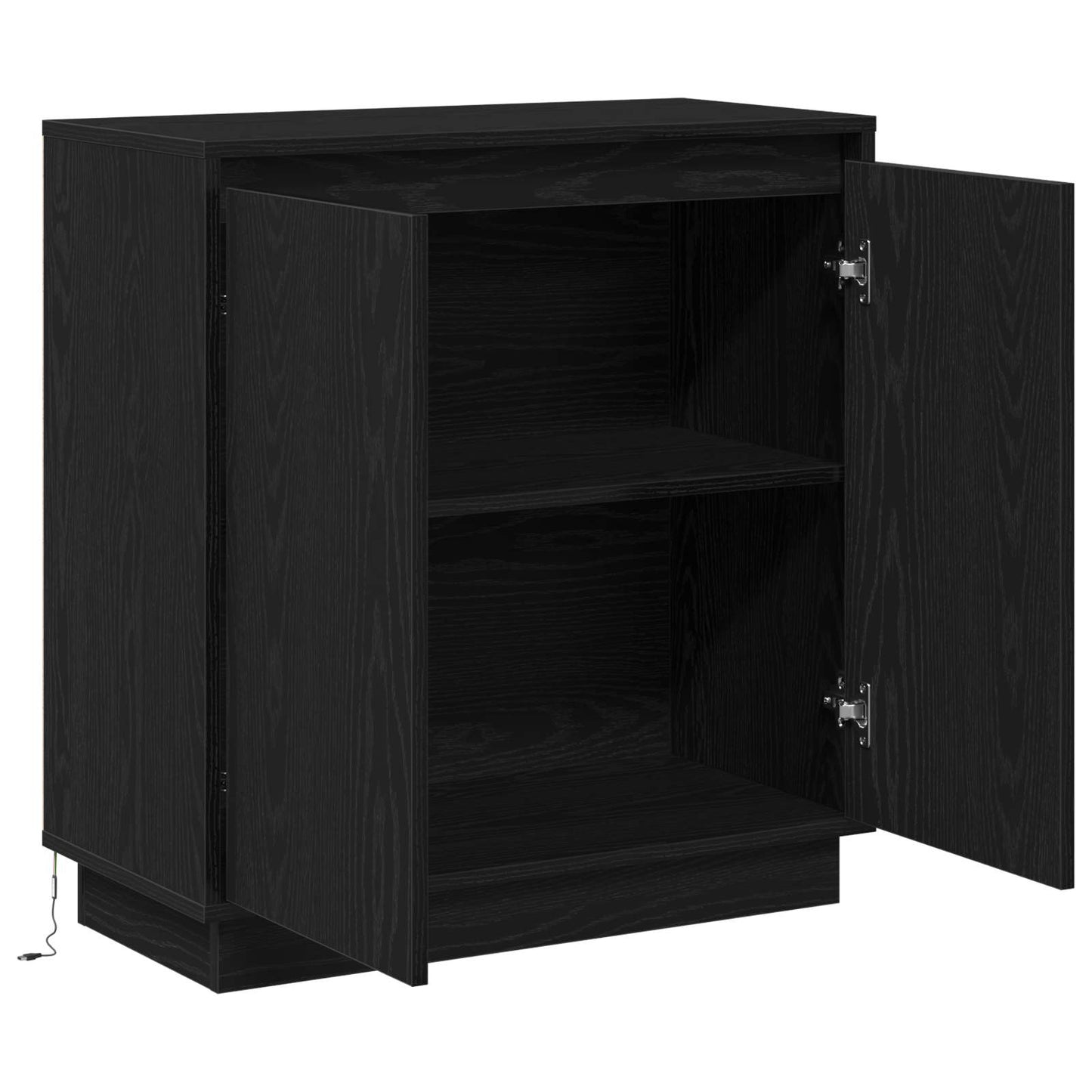 LED Sideboard Black Oak 71 x 34.5 x 75 cm Engineered Wood
