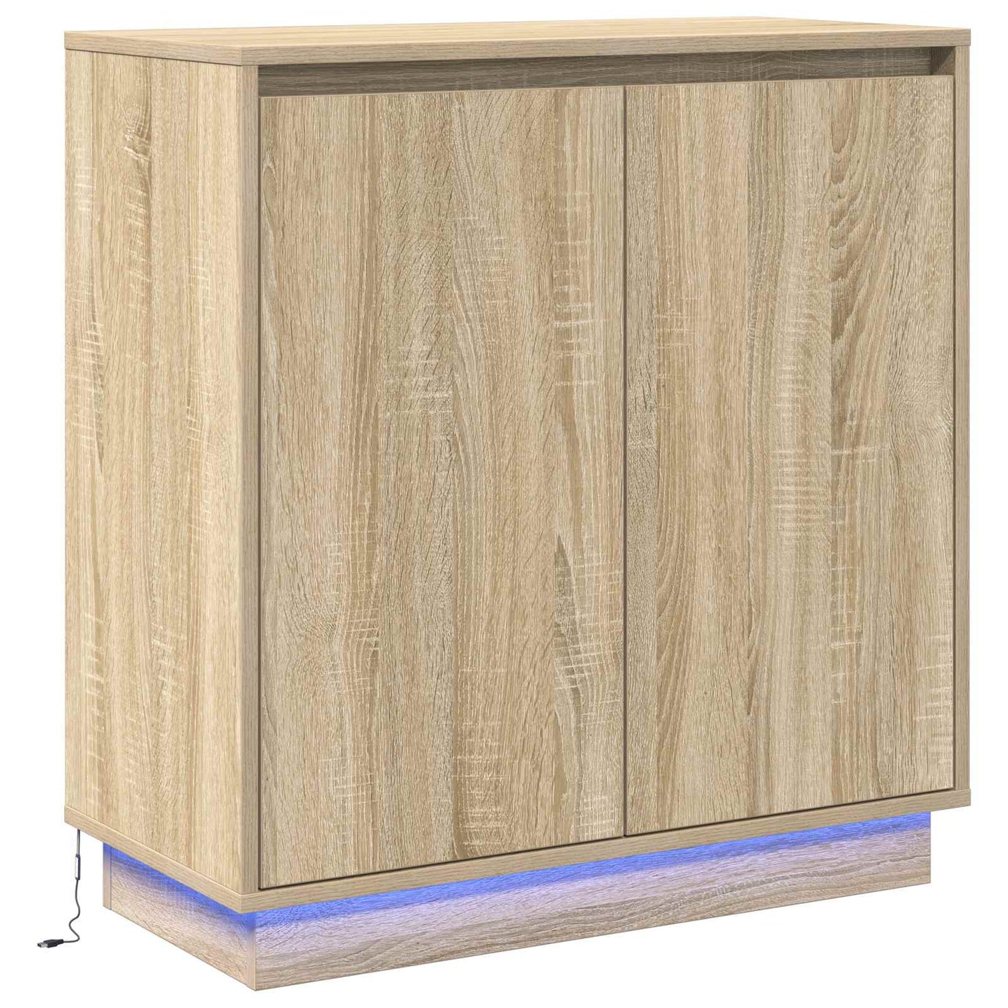 LED Sideboard Sonoma Oak 71 x 34.5 x 75 cm Engineered Wood