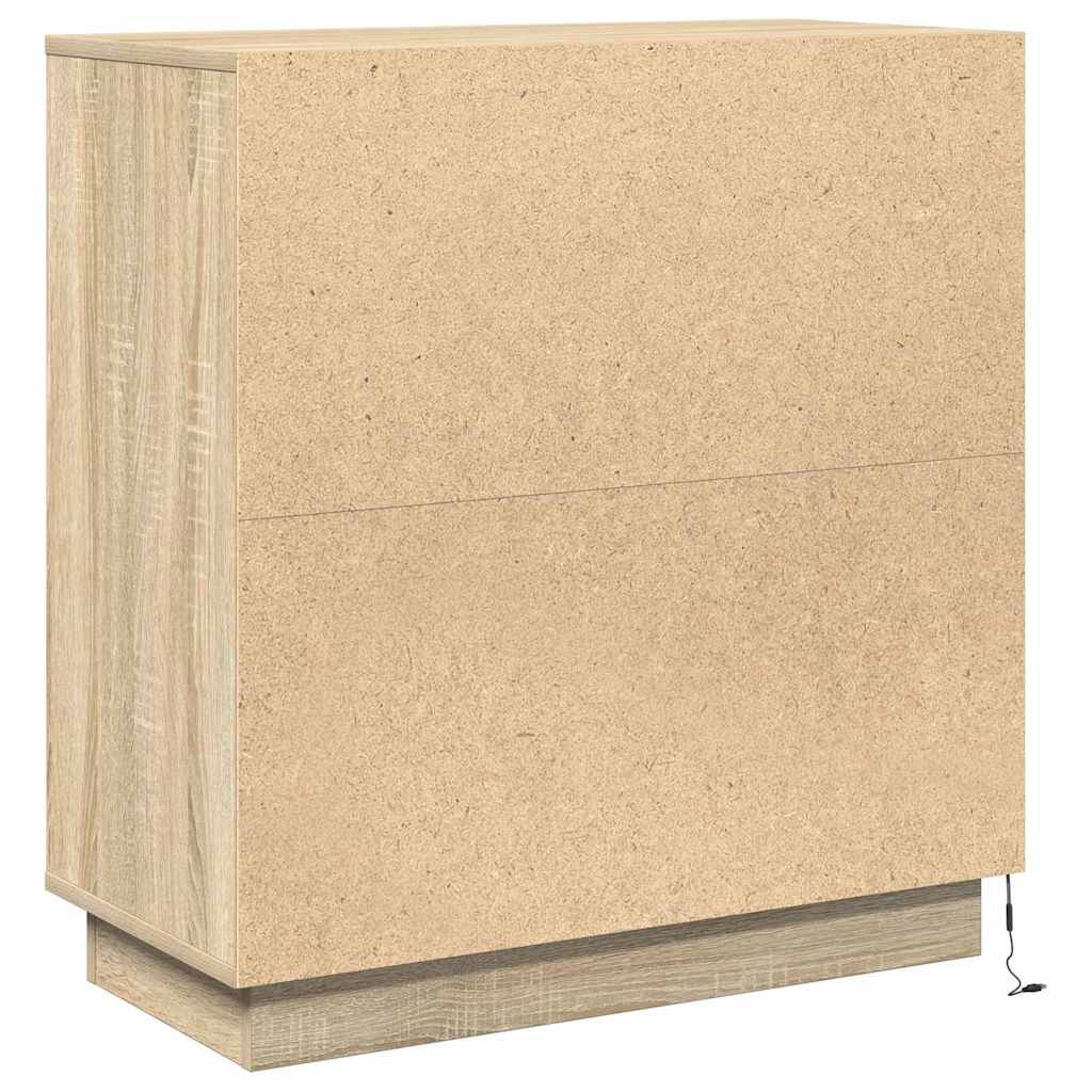 LED Sideboard Sonoma Oak 71 x 34.5 x 75 cm Engineered Wood