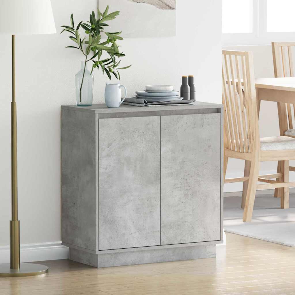 LED Sideboard Concrete Grey 71 x 34.5 x 75 cm Engineered Wood