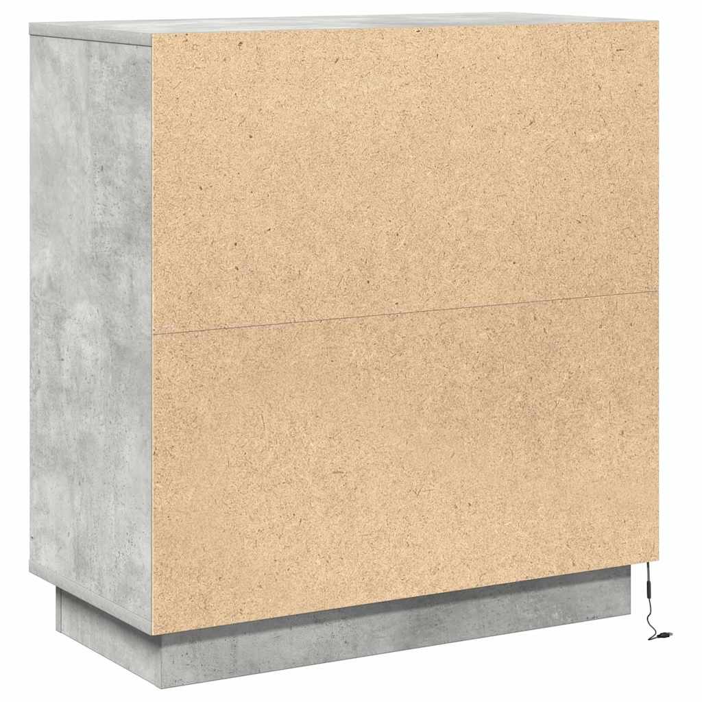 LED Sideboard Concrete Grey 71 x 34.5 x 75 cm Engineered Wood