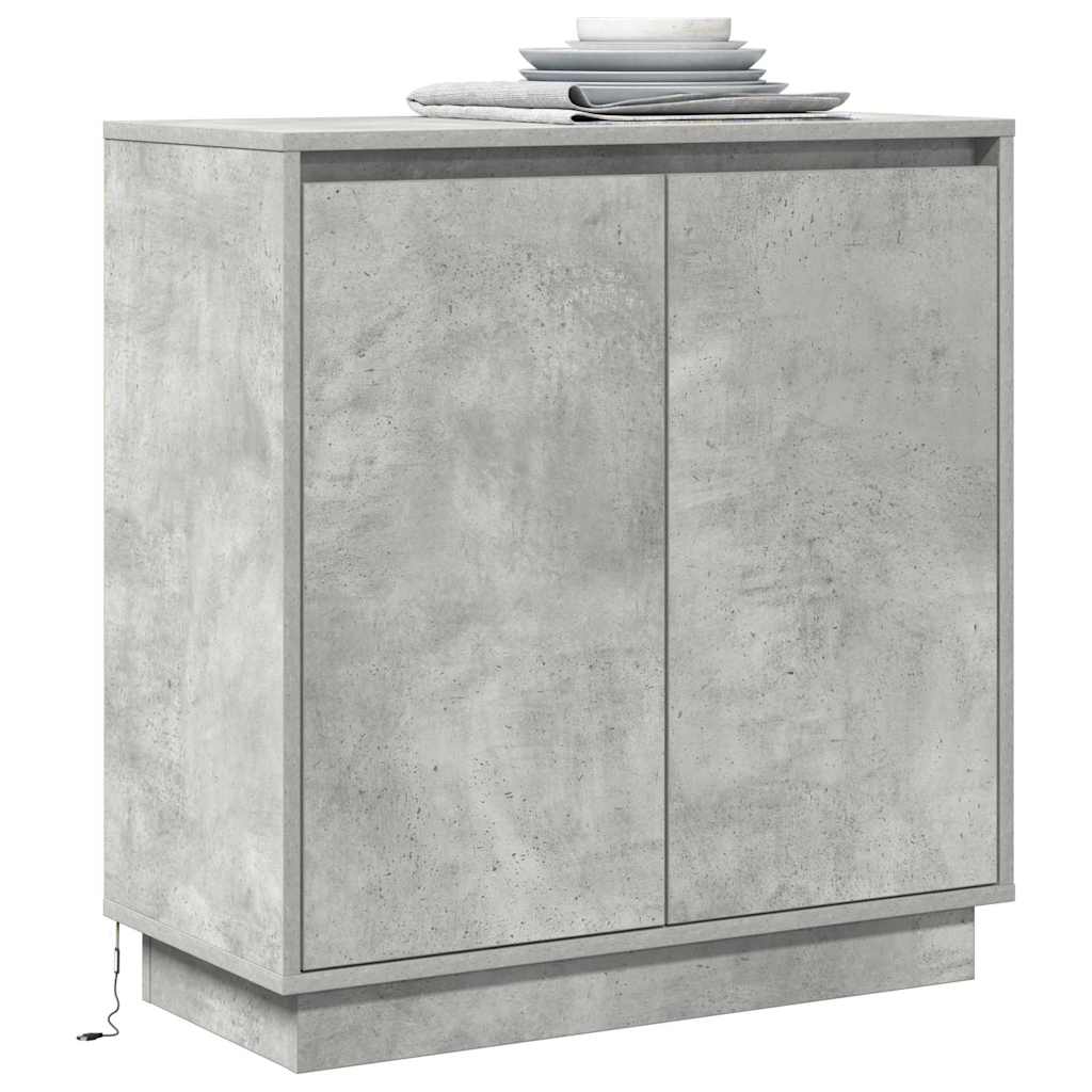 LED Sideboard Concrete Grey 71 x 34.5 x 75 cm Engineered Wood