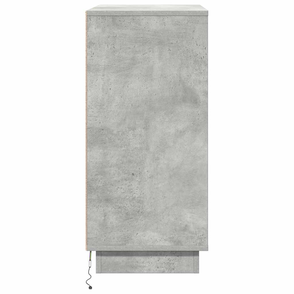 LED Sideboard Concrete Grey 71 x 34.5 x 75 cm Engineered Wood