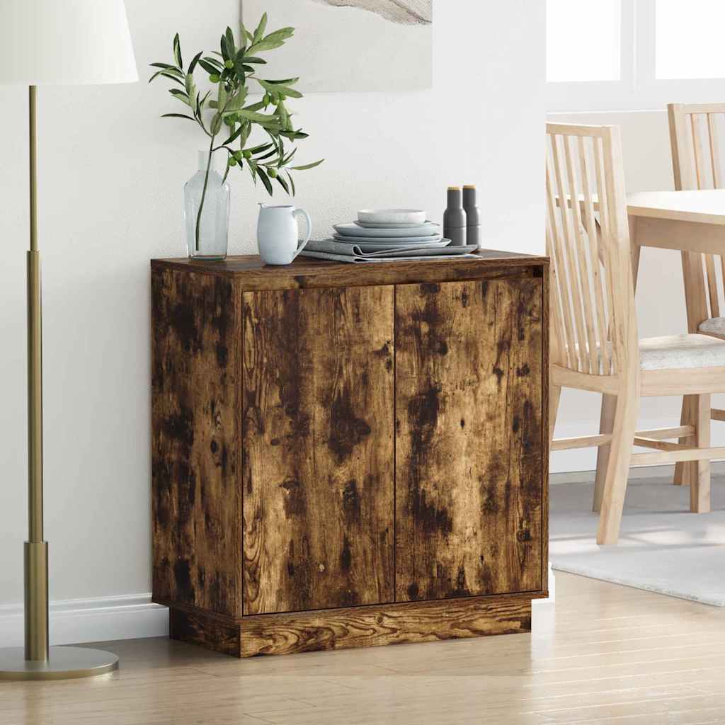 LED Sideboard Smoked Oak 71 x 34.5 x 75 cm Engineered Wood
