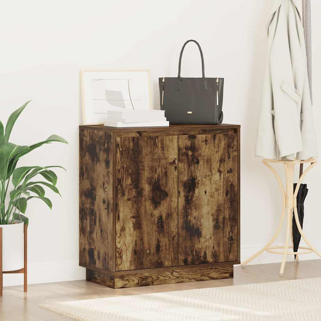 LED Sideboard Smoked Oak 71 x 34.5 x 75 cm Engineered Wood