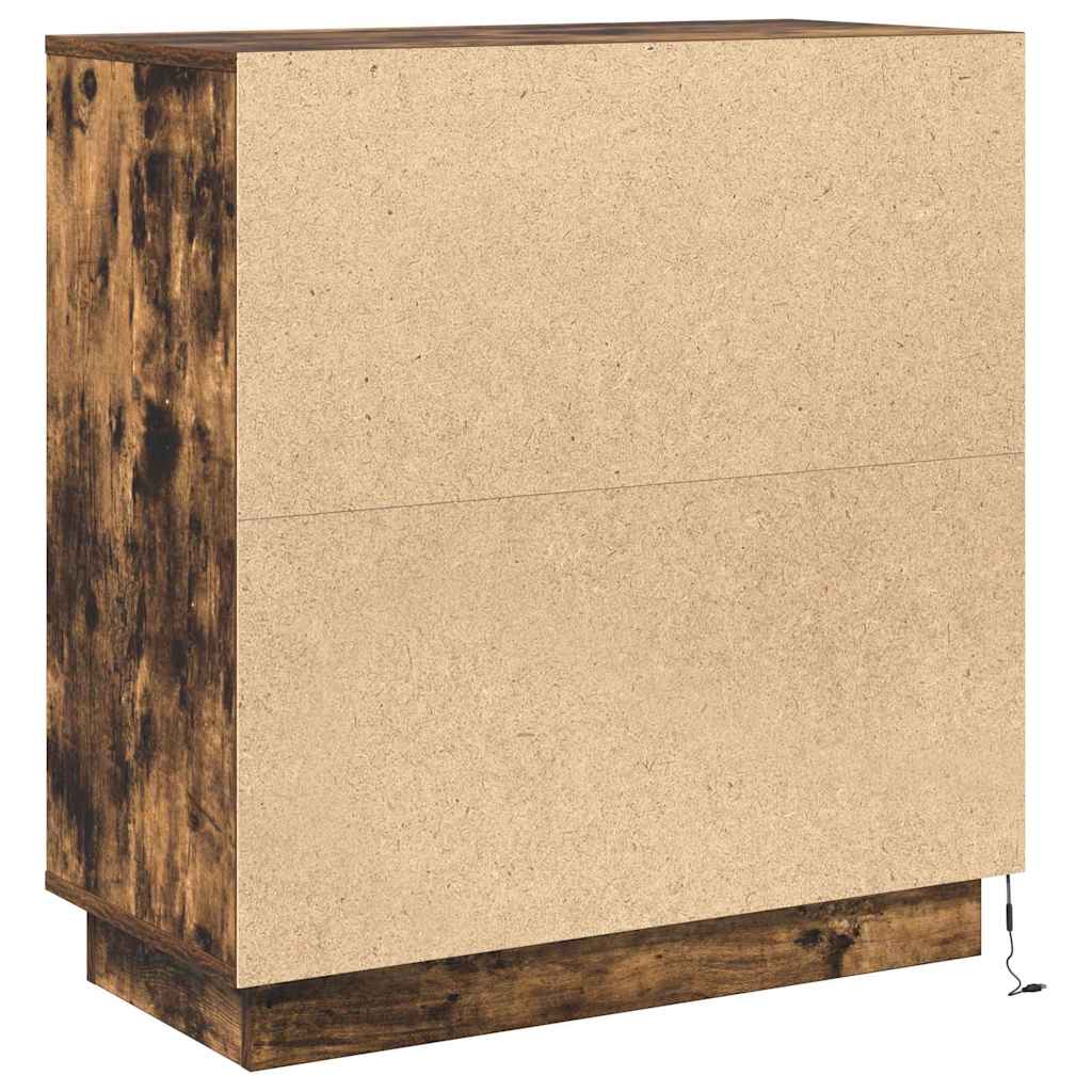 LED Sideboard Smoked Oak 71 x 34.5 x 75 cm Engineered Wood