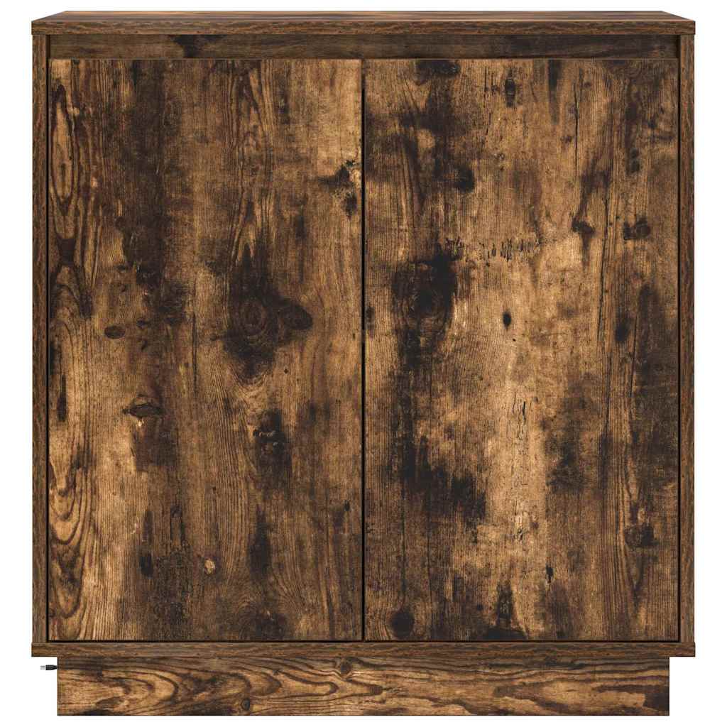 LED Sideboard Smoked Oak 71 x 34.5 x 75 cm Engineered Wood