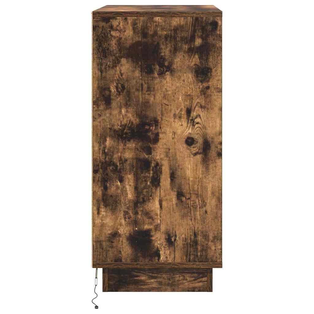 LED Sideboard Smoked Oak 71 x 34.5 x 75 cm Engineered Wood
