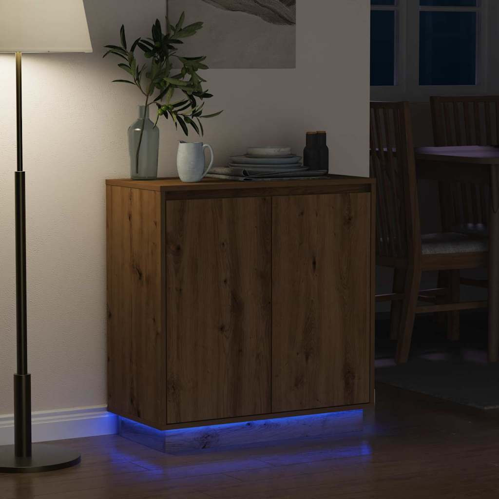 LED Sideboard Artisan Oak 71 x 34.5 x 75 cm Engineered Wood