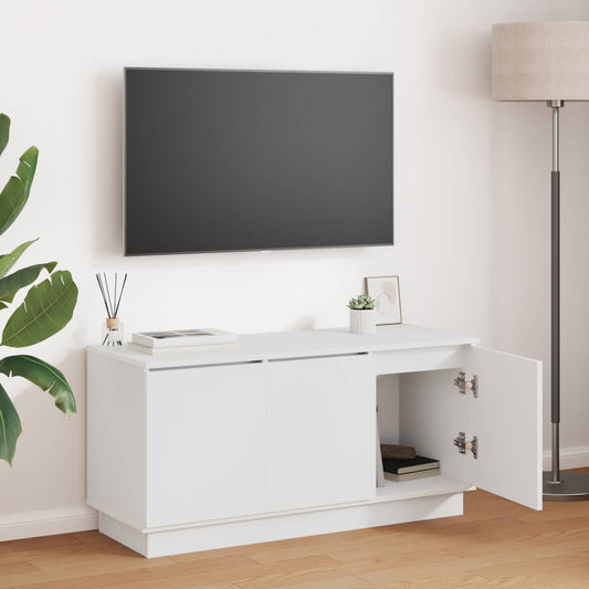 TV Cabinet 100 x 38 x 49 cm White Engineered Wood