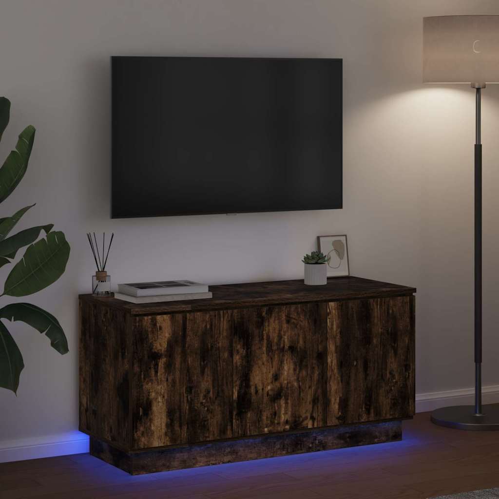 TV Cabinet Smoked Oak 100 x 38 x 49 cm Engineered Wood