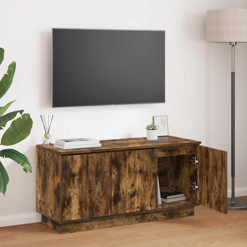 TV Cabinet Smoked Oak 100 x 38 x 49 cm Engineered Wood