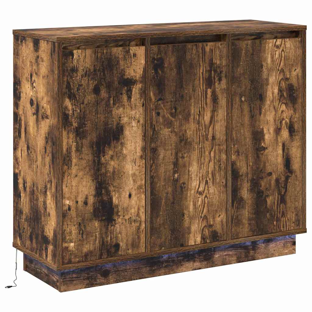 vidaXL Sideboard with Shelf Smoked Oak 90 x 32 x 75 cm Engineered wood