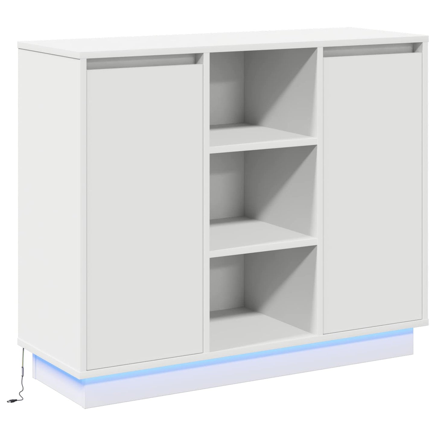 LED Sideboard White 90 x 32 x 75 cm Engineered Wood