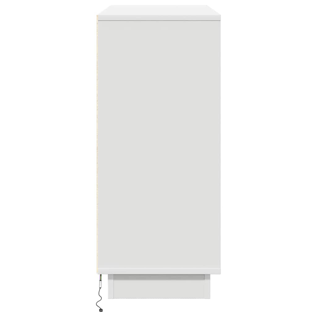 LED Sideboard White 90 x 32 x 75 cm Engineered Wood