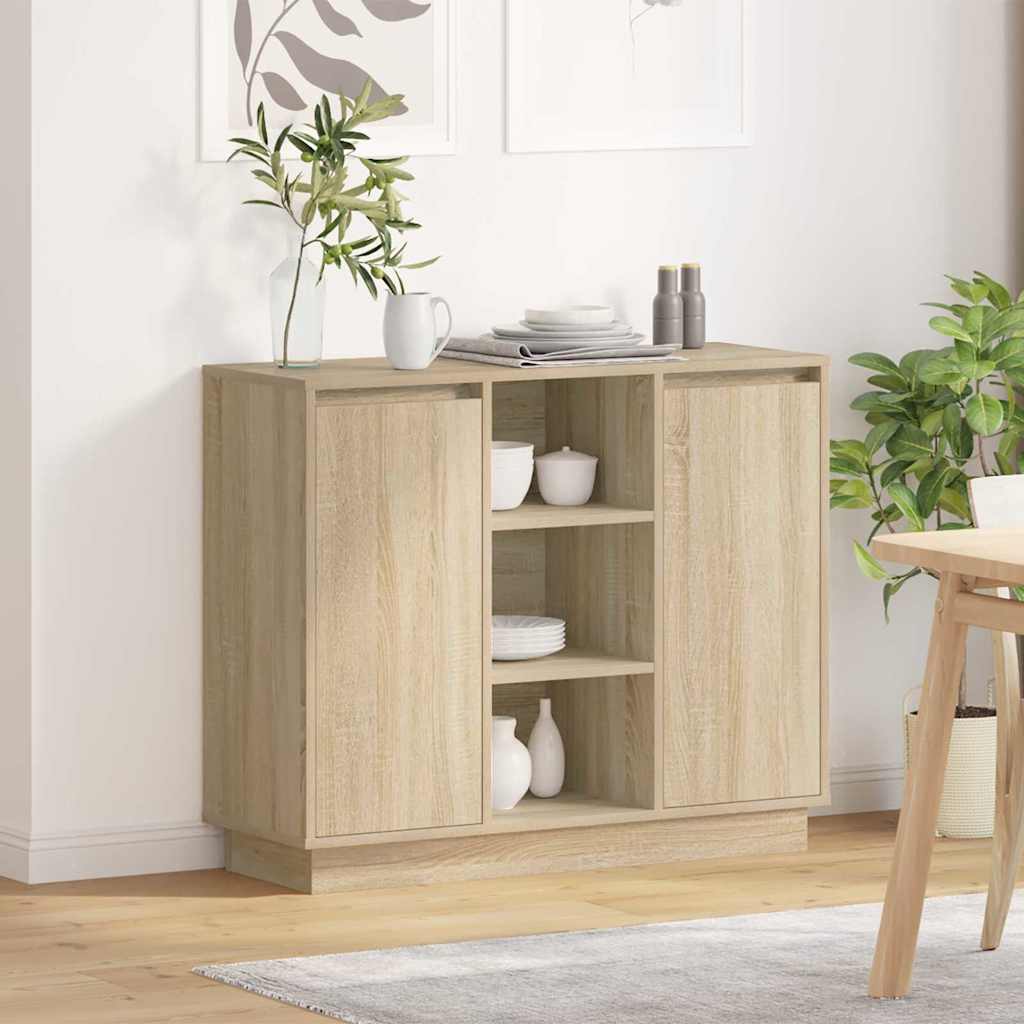 vidaXL Sideboard with Shelf Sonoma Oak 90 x 32 x 75 cm Engineered wood