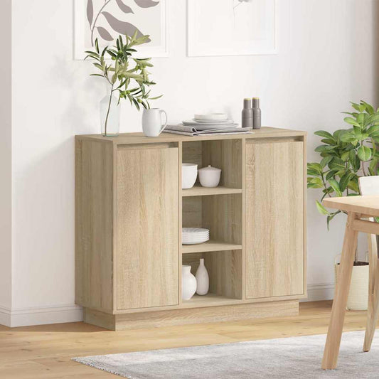 vidaXL Sideboard with Shelf Sonoma Oak 90 x 32 x 75 cm Engineered wood