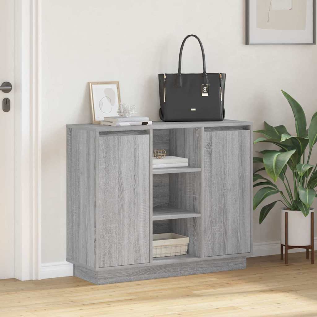 vidaXL Sideboard with Door Grey Sonoma 90 x 32 x 75 cm Engineered wood