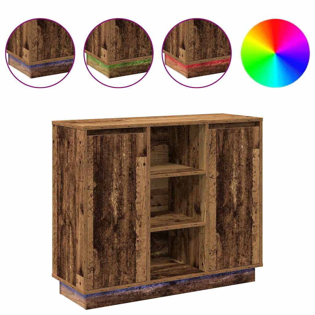 vidaXL Sideboard with Shelf Old Wood 90 x 32 x 75 cm Engineered wood