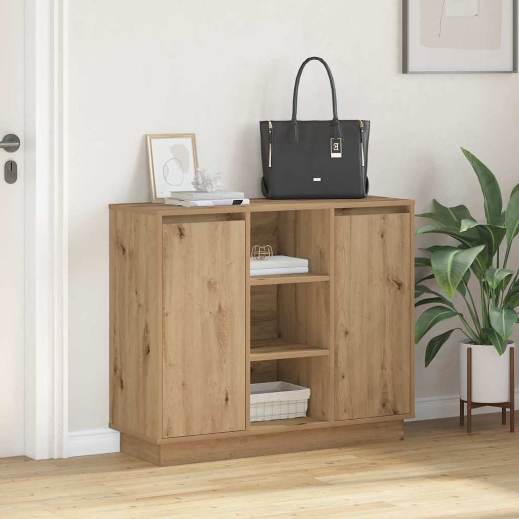 vidaXL Sideboard with Door Artisan Oak 90 x 32 x 75 cm Engineered wood
