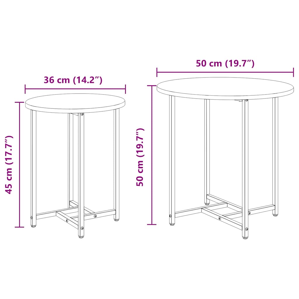 Side Table Set 2 pcs Sonoma Oak and Black