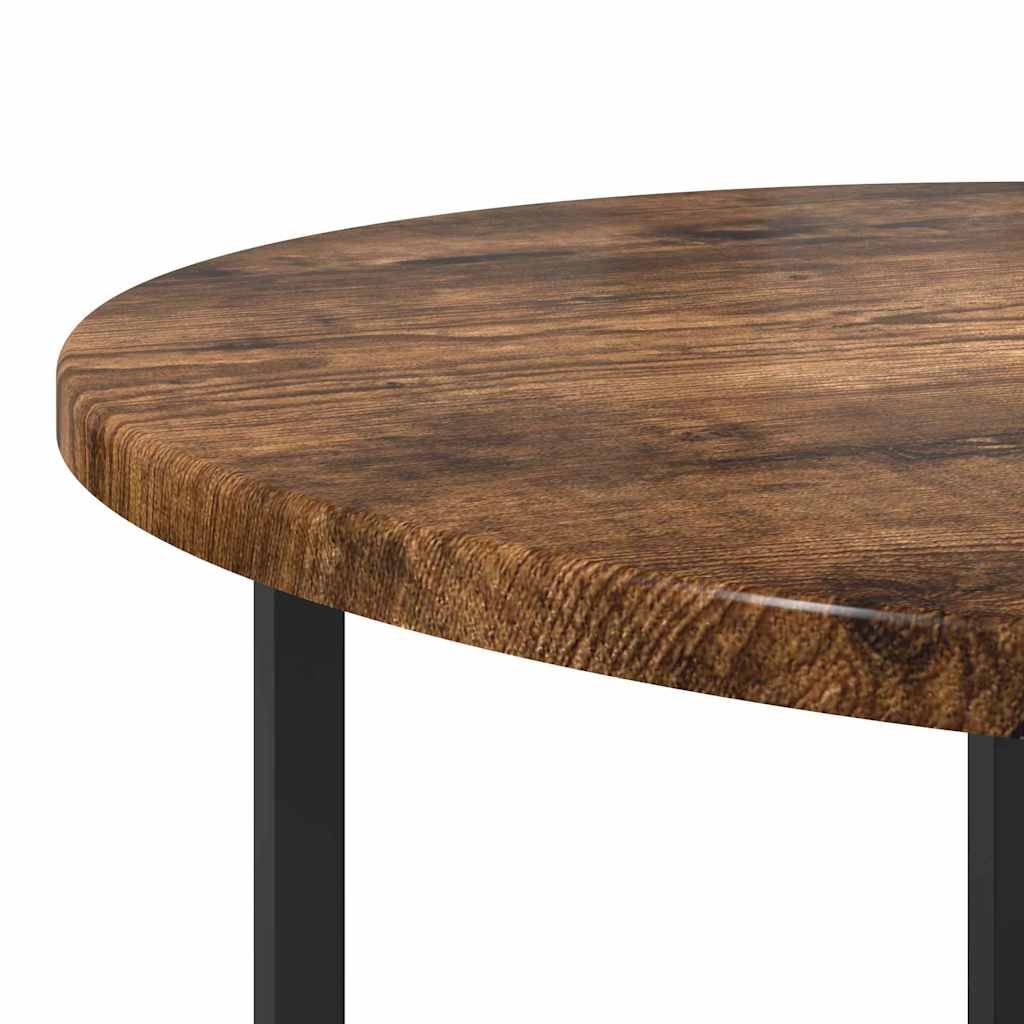 Side Table Set 2 pcs Smoked Oak and Black