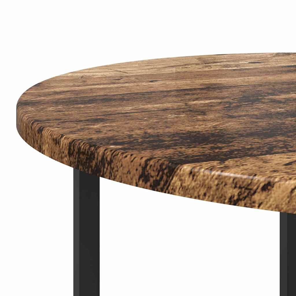 Side Table Set 2 pcs Old Wood and Black 50 x 50 x 50 cm