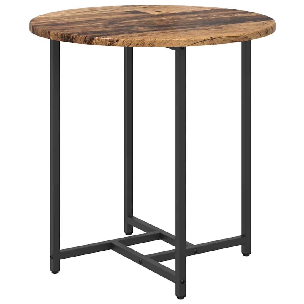 Side Table Set 2 pcs Old Wood and Black 50 x 50 x 50 cm
