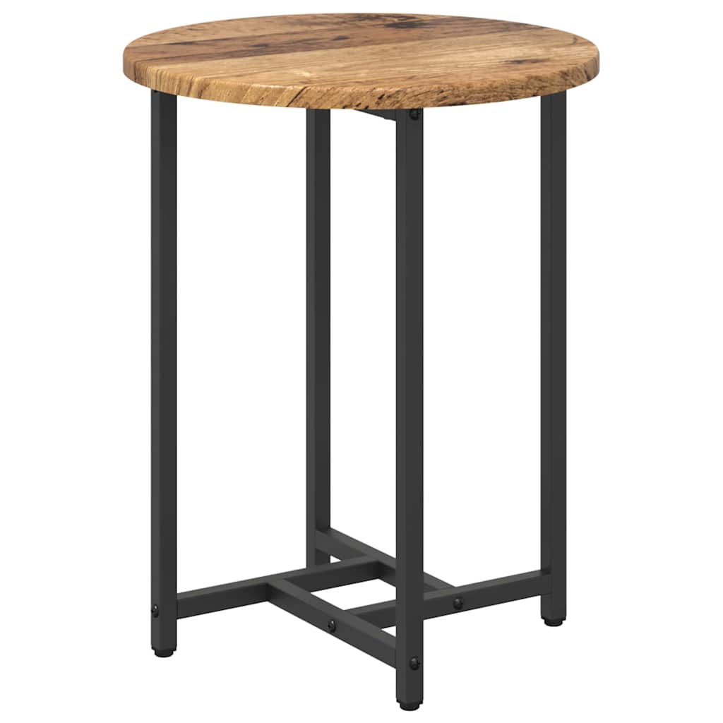 Side Table Set 2 pcs Old Wood and Black 50 x 50 x 50 cm