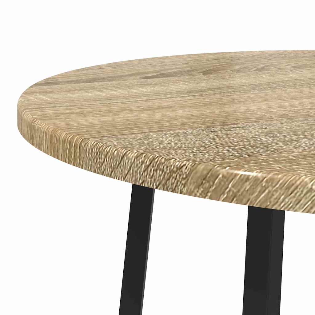 Side Table Set with Shelf 2 pcs Sonoma Oak and Black