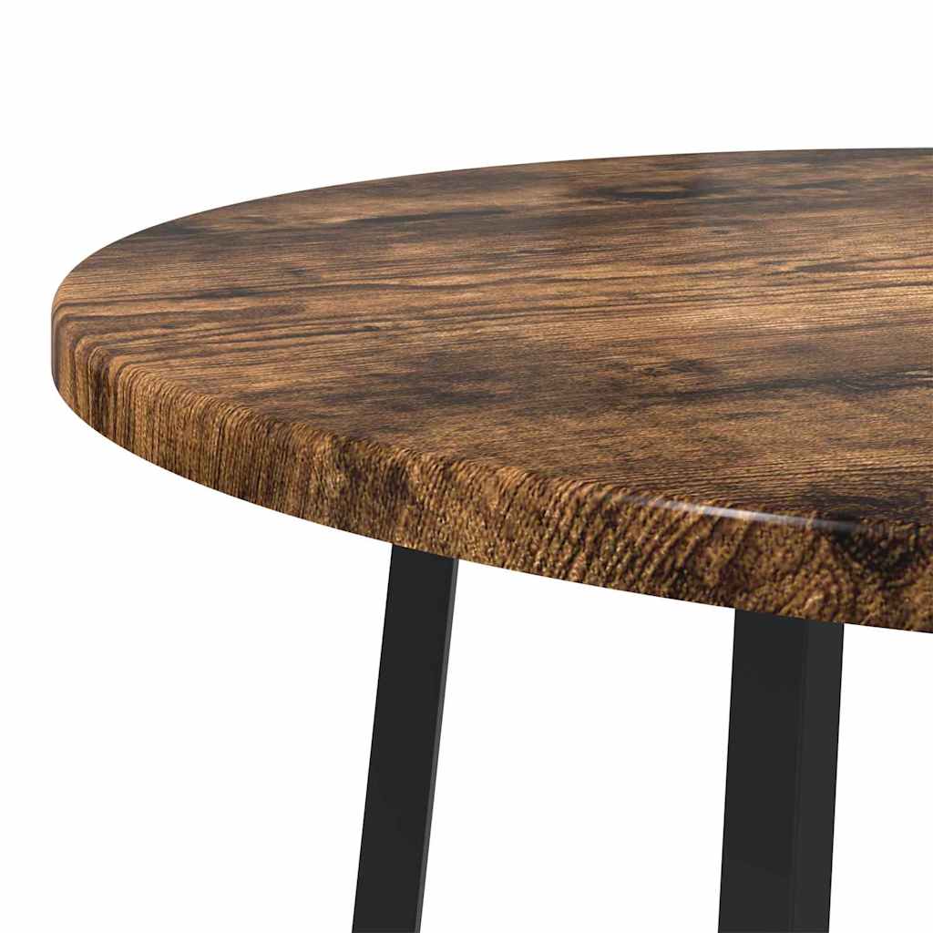 Side Table Set with Shelf 2 pcs Smoked Oak and Black