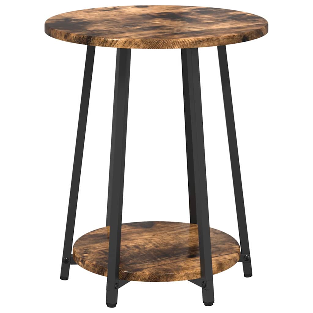Side Table Set with Shelf 2 pcs Smoked Oak and Black