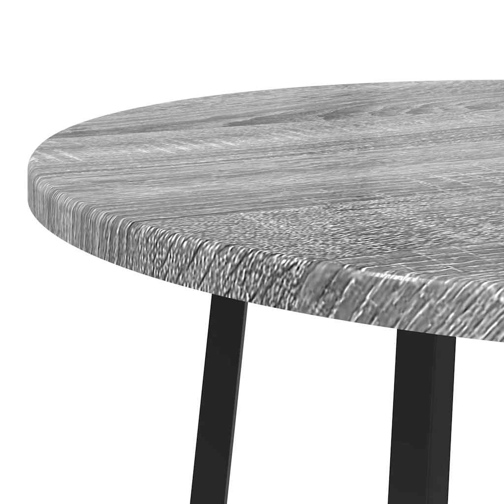 Side Table Set with Shelf 2 pcs Grey Sonoma and Black