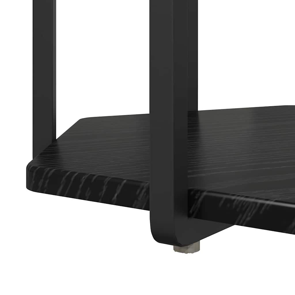 Side Table Set with Shelf 2 pcs Black Oak