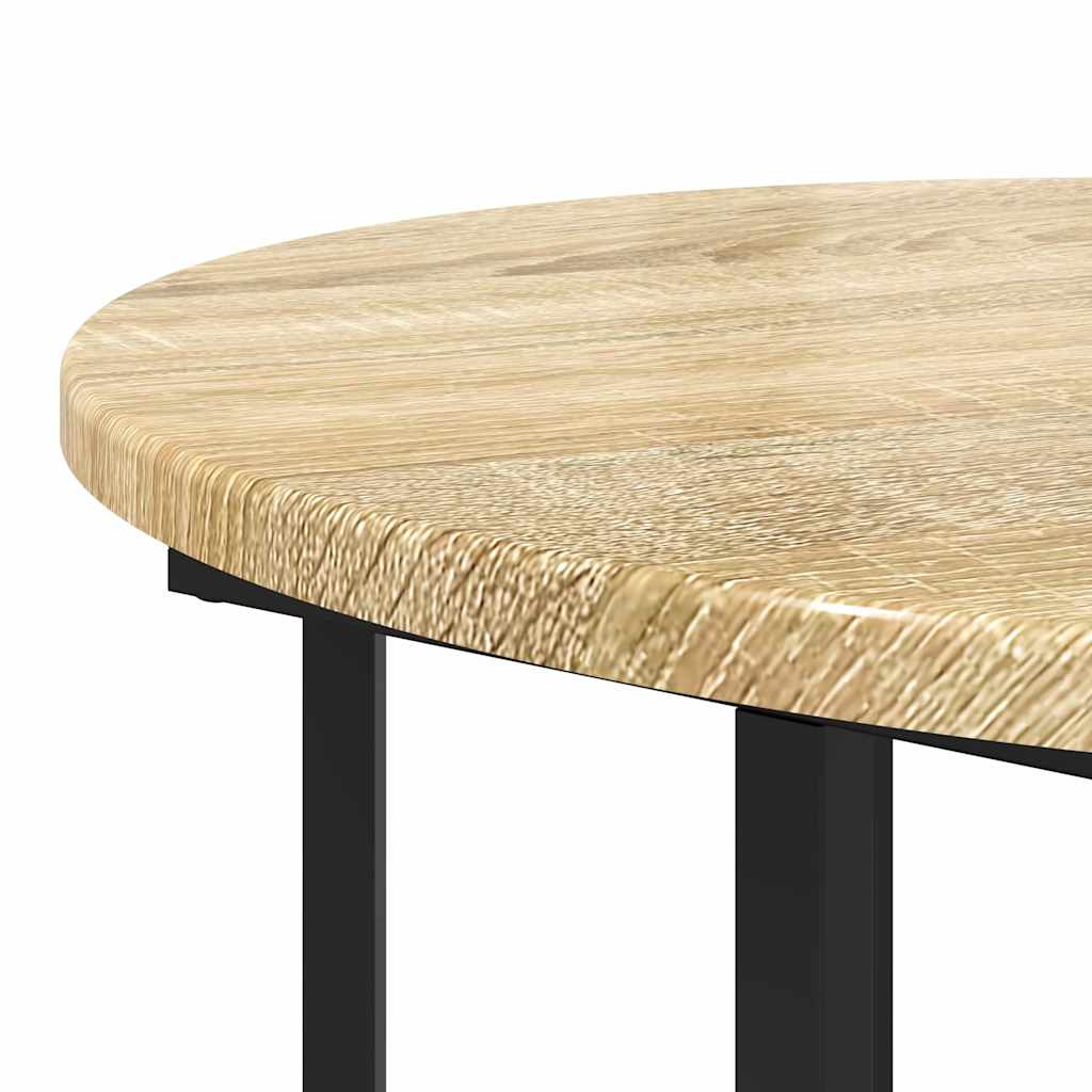 Side Table Set with Shelf 2 pcs Brown