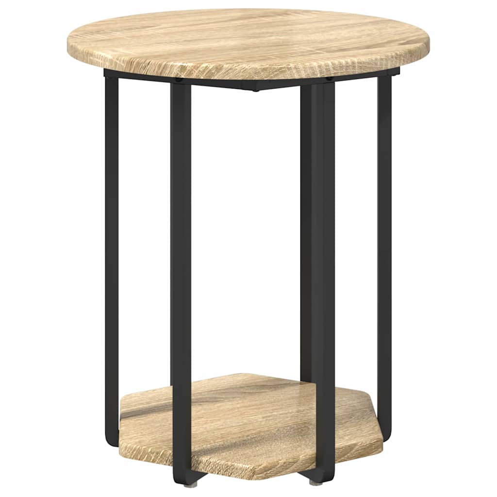 Side Table Set with Shelf 2 pcs Brown