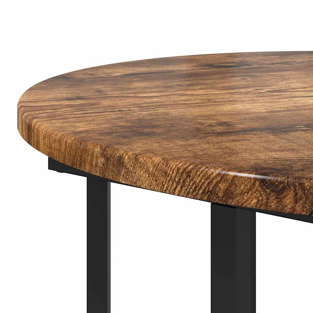 Side Table Set with Shelf 2 pcs Brown
