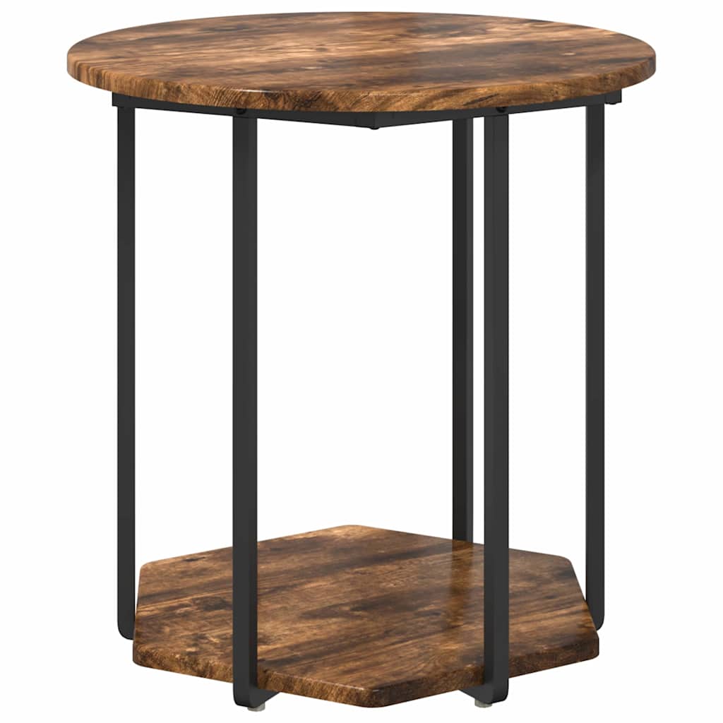 Side Table Set with Shelf 2 pcs Brown