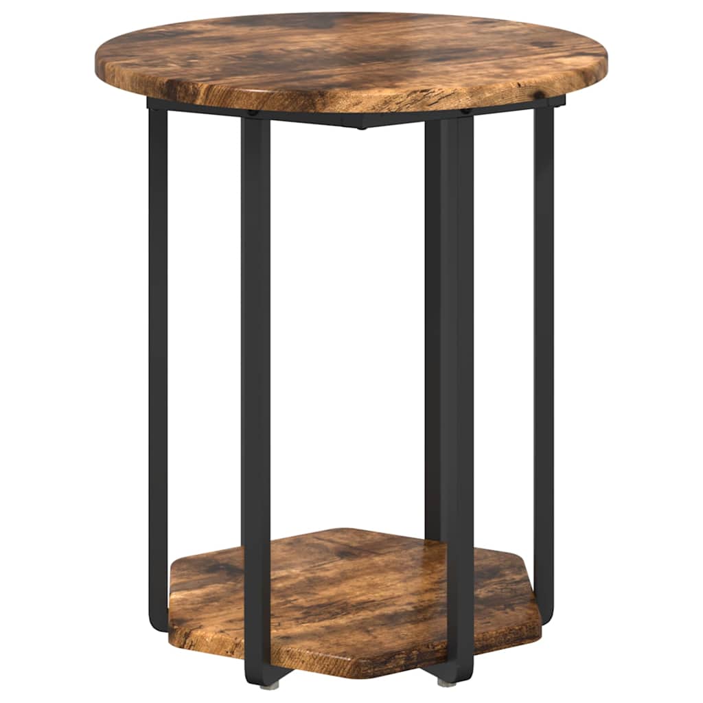 Side Table Set with Shelf 2 pcs Brown