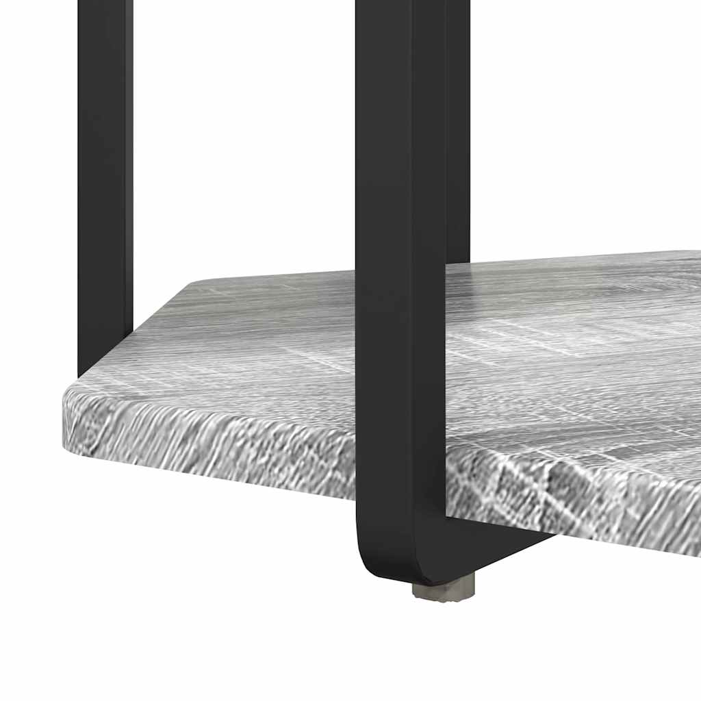 Side Table Set with Shelf 2 pcs Grey