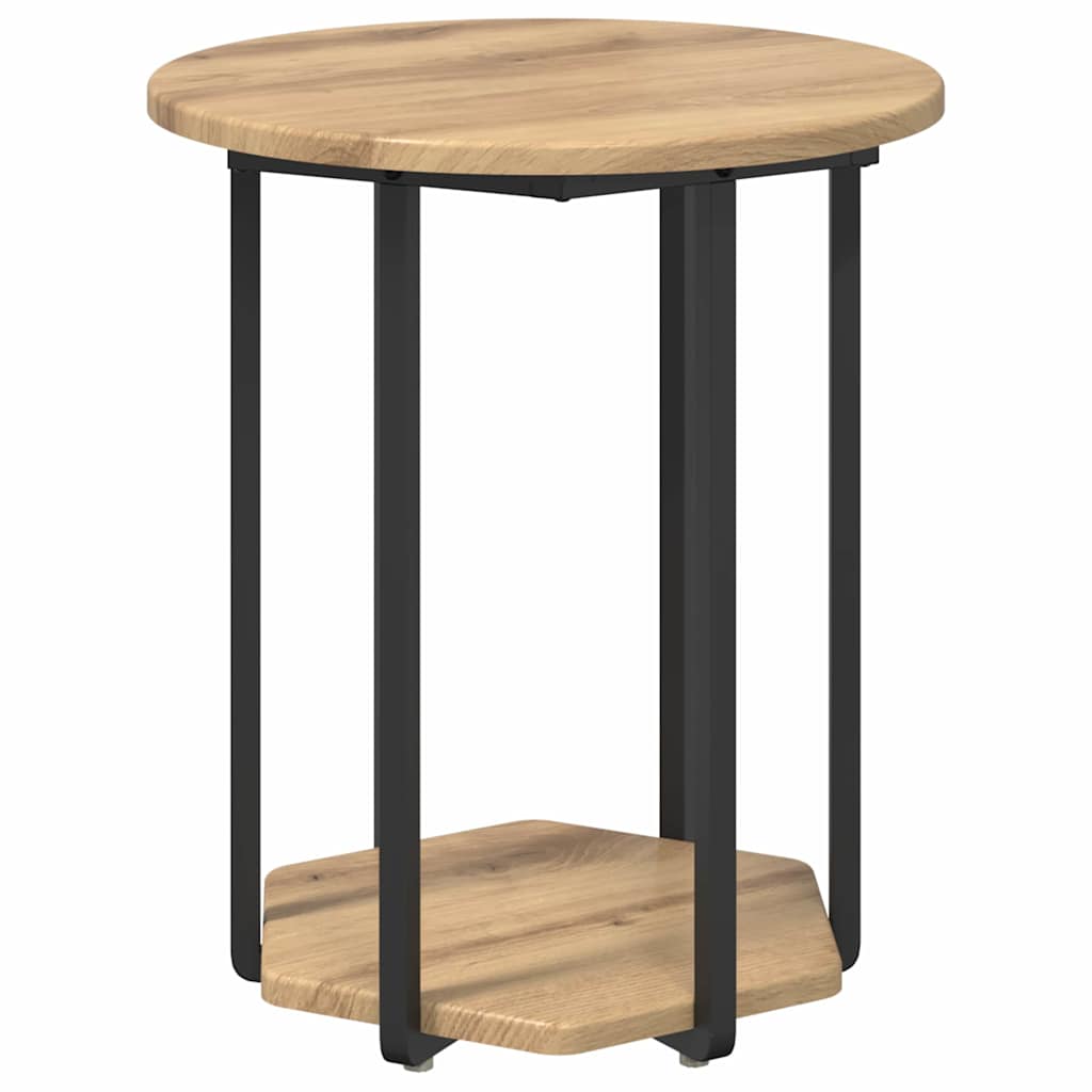 Side Table Set with Shelf 2 pcs Brown